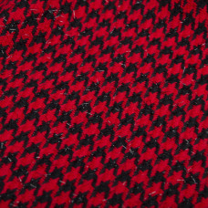 Тканина костюмна Лапка червоно чорна