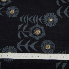 Тканина костюмна під льон із напиленням соняшник чорний