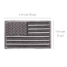 Набір шевронів 2 шт з липучкою Прапор США сірий 5х8 см вишитий патч нашивка шеврон Америка