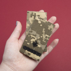 Шеврон на липучці погон звання ЗСУ Майор 5х10 см піксель вишитий патч нашивка