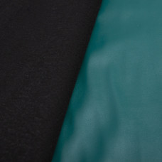 Тканина штучна шкіра на флісі темна бірюза