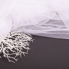 Тканина фатин євро 300 см 15 г/м2 фатин легка декоративна для суконь, костюмів, декору V-H1 білий