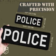 Набір шевронів 2 шт на липучці Police, Поліція 9х25 см і 4,5х12,5 см вишитий патч нашивка