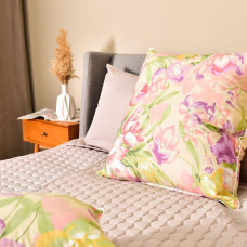 Подушка пухова 70х70 см натуральна IDEIA пух перо натуральний наповнювач тканина бавовна