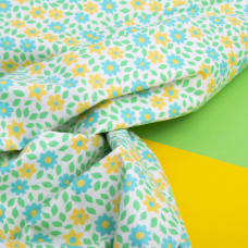 Тканина бязь ранфорс для постільної білизни 2,4 м квітка жовта