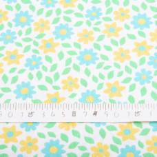 Тканина бязь ранфорс для постільної білизни 2,4 м квітка жовта