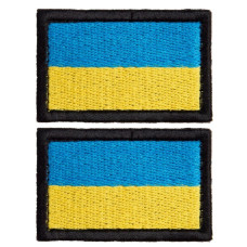 Набір шевронів 2 шт з липучкою Прапор України 3,5х5,3 см вишитий патч нашивка Україна