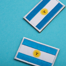 Набір шевронів 2 шт з липучкою Прапор Аргентини 5х8 см вишитий патч нашивка Аргентина