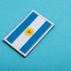Набір шевронів 2 шт з липучкою Прапор Аргентини 5х8 см вишитий патч нашивка Аргентина