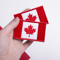 Набір шевронів 2 шт з липучкою Прапор Канади 5х8 см вишитий патч нашивка Канада шеврон