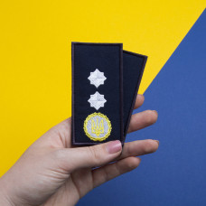 Шеврон нашивка на липучці погон звання ДСНС Генерал Лейтенант, вишитий патч 5х10 см