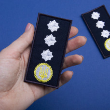 Шеврон на липучці погон звання ДСНС Генерал Полковник 5х10 см вишитий патч нашивка