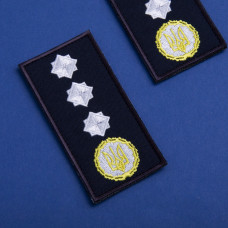 Шеврон на липучці погон звання ДСНС Генерал Полковник 5х10 см вишитий патч нашивка