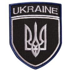 Шеврон нашивка на липучці Тризуб України Укрзалізниця UKRAINE 7х9 см вишитий патч нашивка