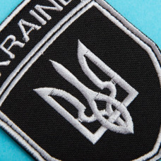 Шеврон на липучці Тризуб України Укрзалізниця UKRAINE 7х9 см вишитий патч нашивка