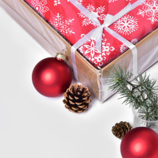 Скатертина 170х260 см новорічна святкова з пляма і водовідштовхувальним просоченням IDEIA бавовна червона