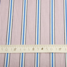 Тканина поплін стрейч Смужка пудра/т.блакитний, Смуга