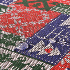 Скатертина 170х260 см новорічна святкова з пляма і водовідштовхувальним просоченням IDEIA бавовна орнамент