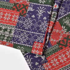 Скатертина 170х260 см новорічна святкова з пляма і водовідштовхувальним просоченням IDEIA бавовна орнамент