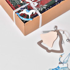 Скатертина 170х260 см новорічна святкова з пляма і водовідштовхувальним просоченням IDEIA бавовна орнамент