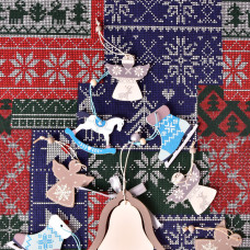 Скатертина 170х260 см новорічна святкова з пляма і водовідштовхувальним просоченням IDEIA бавовна орнамент