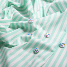 Тканина поплін стрейч Смуга м'ята