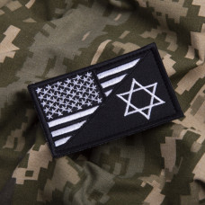 Набір шевронів 2 шт на липучці Прапор США та Ізраїль 5х8 см вишитий патч нашивка шеврон Америки та Ізраїлю