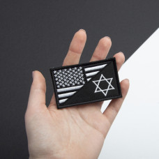 Набір шевронів 2 шт на липучці Прапор США та Ізраїль 5х8 см вишитий патч нашивка шеврон Америки та Ізраїлю