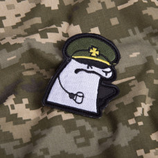 Шеврон на липучці Флорк солдат ЗСУ з чашкою 5,5х8 см вишитий патч нашивка