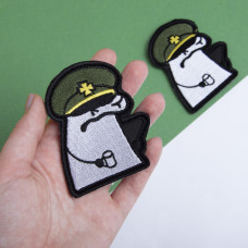 Шеврон на липучці Флорк солдат ЗСУ з чашкою 5,5х8 см вишитий патч нашивка