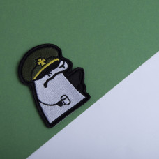 Шеврон на липучці Флорк солдат ЗСУ з чашкою 5,5х8 см вишитий патч нашивка