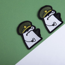 Шеврон на липучці Флорк солдат ЗСУ з чашкою 5,5х8 см вишитий патч нашивка