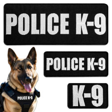Набір шевронів 3 шт на липучці Поліція Police K-9 вишитий патч нашивка шеврони для собак кинолог