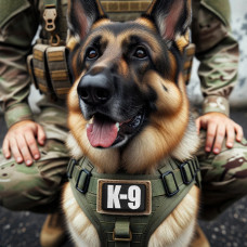 Набір шевронів 3 шт на липучці Поліція Police K-9 вишитий патч нашивка шеврони для собак кинолог