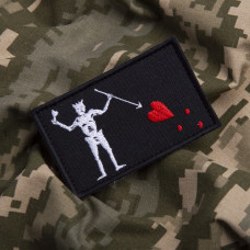 Набір шевронів 2 шт з липучкою Пірат Чорна Борода Blackbeard 5х8 см, вишитий патч нашивка шеврон липучка