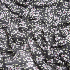 Тканина плательна шифон Марічка чорно/сірий