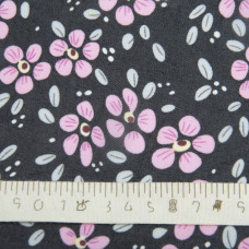 Тканина плательна шифон Марічка чорний/бузок