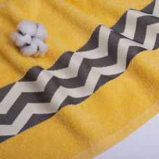 Рушник махровий 70х140 см IZZI, жовтий, натуральний бавовняний, банний, для тіла