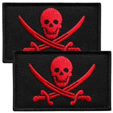 Набір шевронів 2 шт з липучкою Пірат Jolly Roger Веселий Роджер 5х8 см вишитий патч нашивка шеврон