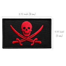 Набір шевронів 2 шт з липучкою Пірат Jolly Roger Веселий Роджер 5х8 см вишитий патч нашивка шеврон
