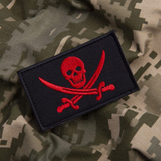 Набір шевронів 2 шт з липучкою Пірат Jolly Roger Веселий Роджер 5х8 см вишитий патч нашивка шеврон