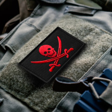 Набір шевронів 2 шт з липучкою Пірат Чорна Борода та Веселий Роджер 5х8 см вишитий патч нашивка