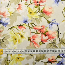 Тканина атлас шовк-сатин Armani V-6/2 сакура світло сіра, Квітковий