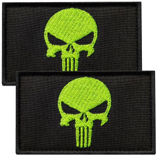 Набір шевронів 2 шт з липучкою PUNISHER Череп Карателя зелений 5х8 см вишитий патч нашивка Каратель