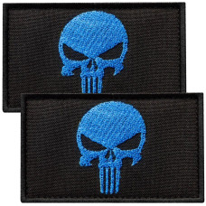 Набір шевронів 2 шт з липучкою PUNISHER Череп Карателя синій 5х8 см вишитий патч нашивка шеврон Карателя