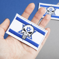 Набір шевронів 2 шт. з липучкою PUNISHER Череп Каратель червоний, вишитий патч 5х8 см