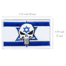 Набір шевронів 2 шт. з липучкою PUNISHER Череп Каратель червоний, вишитий патч 5х8 см