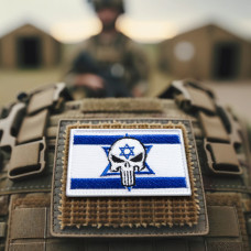 Набір шевронів 2 шт. з липучкою PUNISHER Череп Каратель червоний, вишитий патч 5х8 см