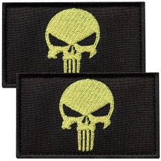 Набір шевронів 2 шт з липучкою PUNISHER Череп Каратель 5х8 см жовтий вишитий патч нашивка шеврон Каратель