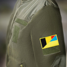 Набір шевронів 2 шт з липучкою Прапор України та Бельгії 5х8 см вишитий патч нашивка шеврон Україна та Бельгія